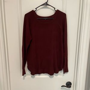 Staccato Long Sleeve Burgundy Waffle Material Top